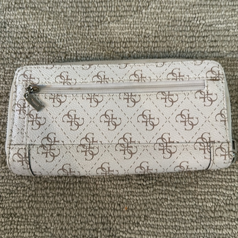 Guess Monogrammed White and Brown Wallet - Picture 2 of 6